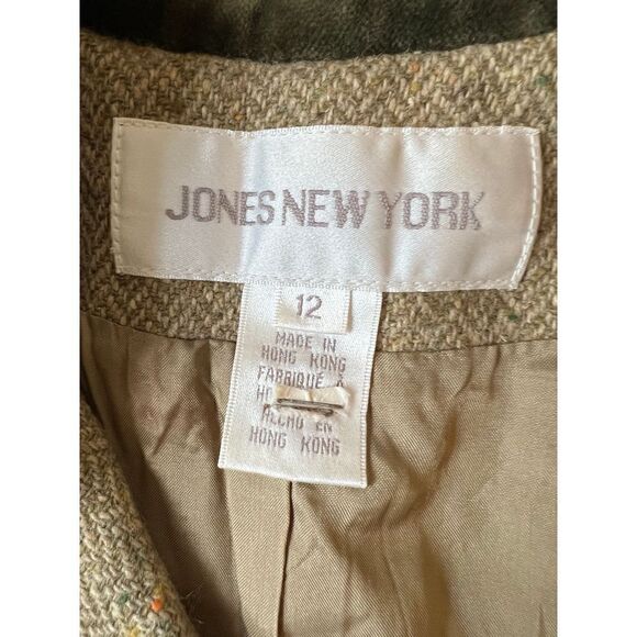 Vintage Jones New York Wool Silk Double Breasted Blazer Velvet Collar Size 12 - Picture 7 of 12